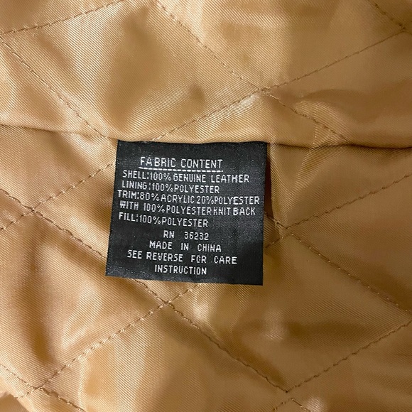 Vintage Penny Lane Leather Coat Faux Fur Giacca M - Picture 10 of 11